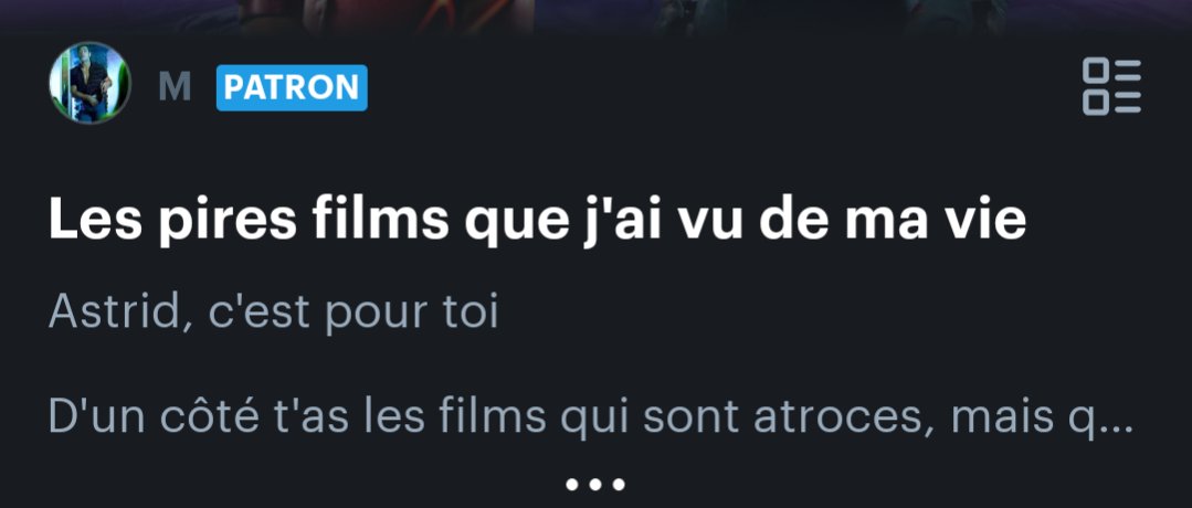 je suis en train de regarder un film tellement horrible je pense que je vais être obligée de mettre cette liste à jour