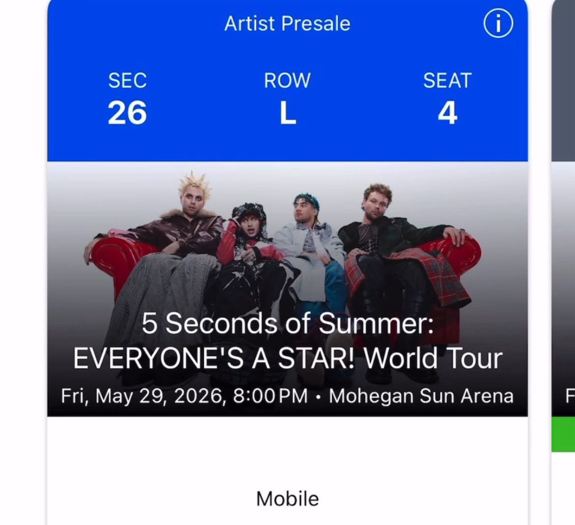 selling one 5sos ticket for the may 29 show @ mohegan sun!! message me if interested:) need this gone!! 

🏷️ 5 seconds of summer everyone’s a star tour michael clifford calum hood luke hemmings ashton irwin ct connecticut