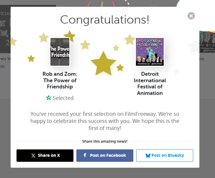 hollyhousen's tweet photo. Amazing news! #RobAndZom: The Power of Friendship is an Official Selection at Detroit International Festival of Animation, screening April 4th at Detroit’s historic Senate Theater!

Congrats to our whole team. Thanks to @difestofanim and all who have supported this show! 🤖🧟‍♂️🥳 https://t.co/FTx337hTdO