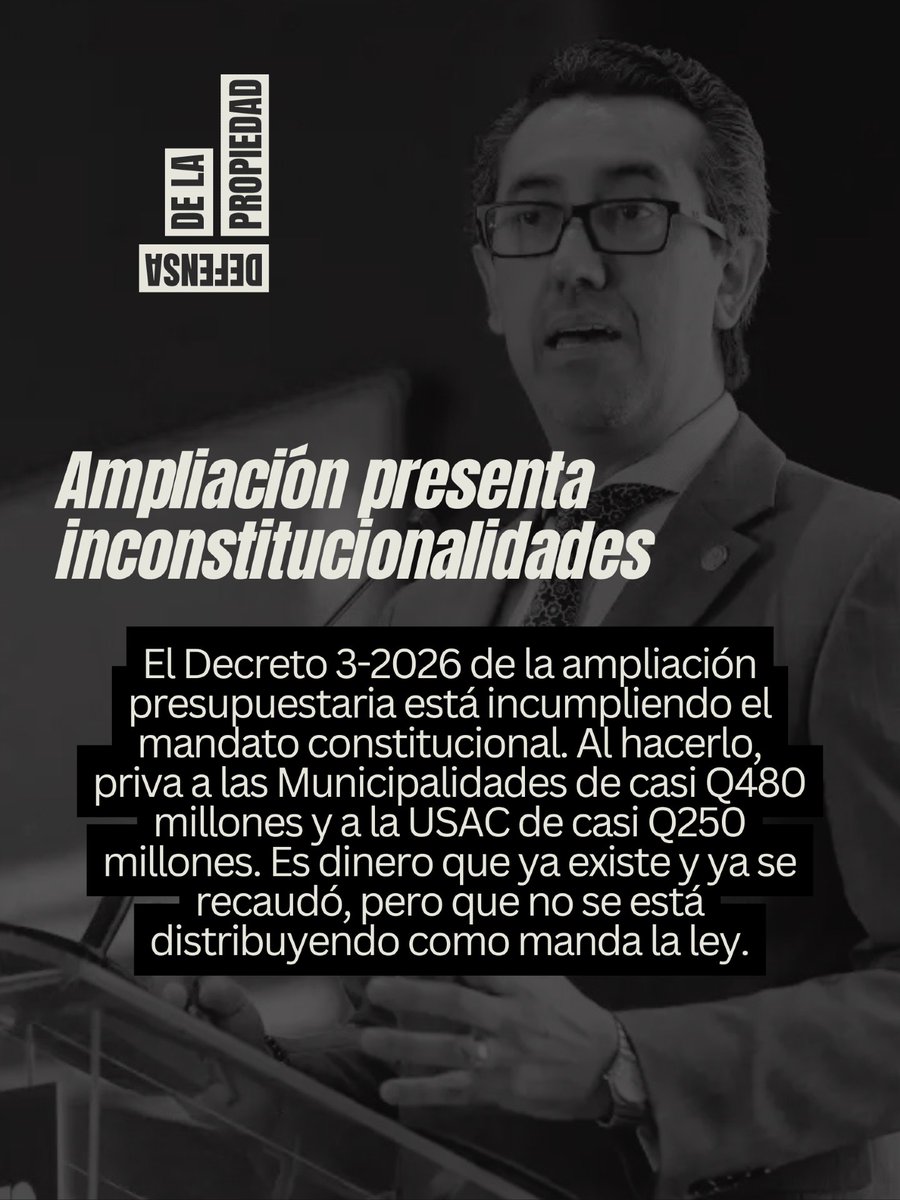 🚨 La ampliación presupuestaria (Decreto 3-2026) es 
INCONSTITUCIONAL.

#ampliación #guatemala #guatemaladespierta