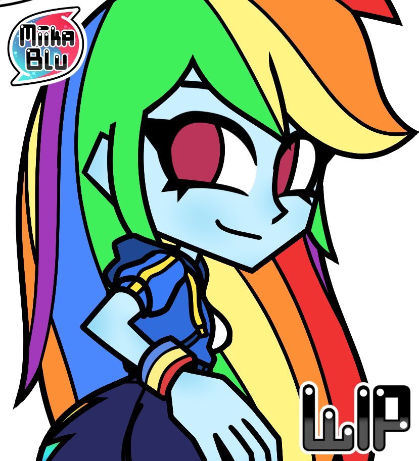 Miika_Blu's tweet photo. Rainbow dash wip update 2. Finally got the flat colors down, this is taking longer because I separated most her body into different layers. 😅  

I want try something similar to that Sadako video I did way back with this project.

#RainbowDash #EquestriaGirls https://t.co/Jd4NnYo5Pr