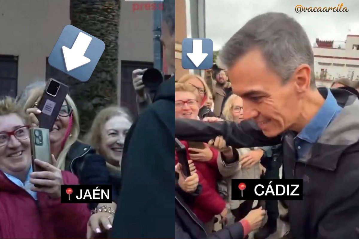 📷 📷
📷 El <a href="/PSOE/">PSOE</a>  utiliza a figurantes para aclamar a Pedro Sánchez en su paso por Andalucía y tapar los abucheos.
Las mismas señoras que le aplauden son militantes del partido desplazadas a todas las ciudades.

#SanchezAPrisión #SanchezDasVerguenza