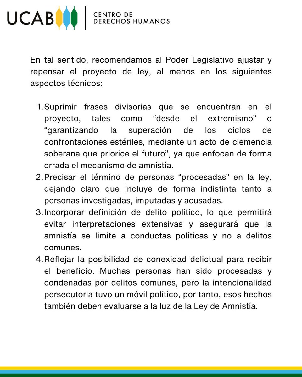 Los mecanismos de justicia transicional no deben finalizar con la Ley de Amnistía, sino al contrario. Este debe ser el inicio del camino hacia la verdad, la justicia, la reparación y la memoria.

Revisa nuestras consideraciones completas aquí 
👉 ln5.sync.com/dl/c39ba4130/v…