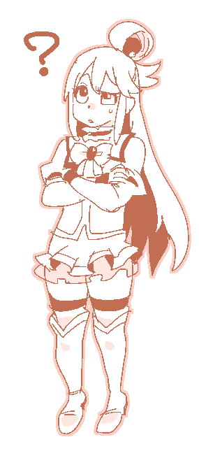 考える駄女神。
寸胴&短足気味でむちむち太ももなのが好き 