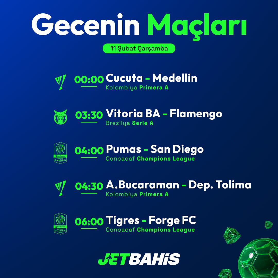 🌎 CONCACAF Şampiyonlar Ligi’nde Pumas ile San Diego kozlarını paylaşıyor. Gece maçlarıyla futbol coşkusuna Jetbahis’te ortak ol, kuponunu şimdi kur #bahis #iddaa #jetbahis

Güncel giriş: srv185.edgeflowJB10185.com/_CB63eAHmKZ2uq… .