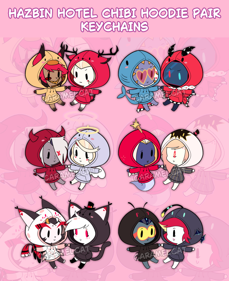 NOW OUT ON MY STORE!
Only selling 20 of each designs so get them while you can!!!
acggoods.com/store/caramelc…
#HazbinHotel #chaggie #huskerdust #radioapple #StaticMoth #niffter #cherrisnake