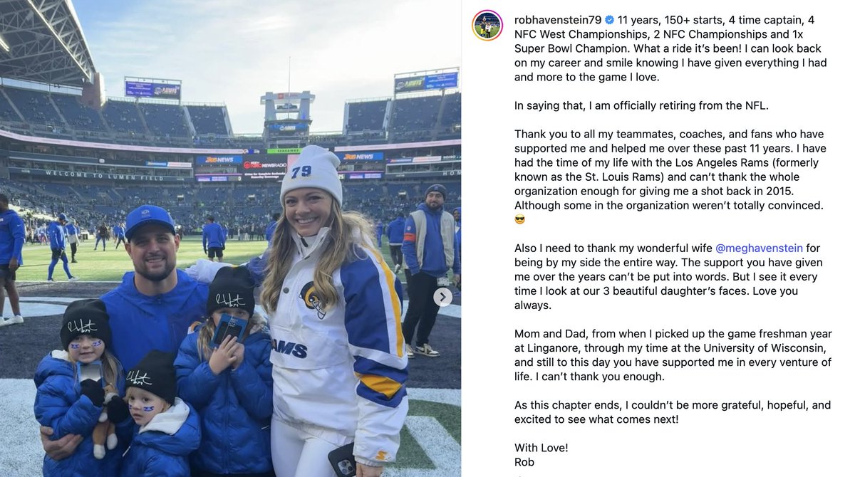 Rob Havenstein, the LA Rams right tackle and Linganore grad, announced his retirement from the NFL after 11 years. Thus ends the longest such career by a Frederick County native.
<a href="/linganorefb/">Linganore Football</a>