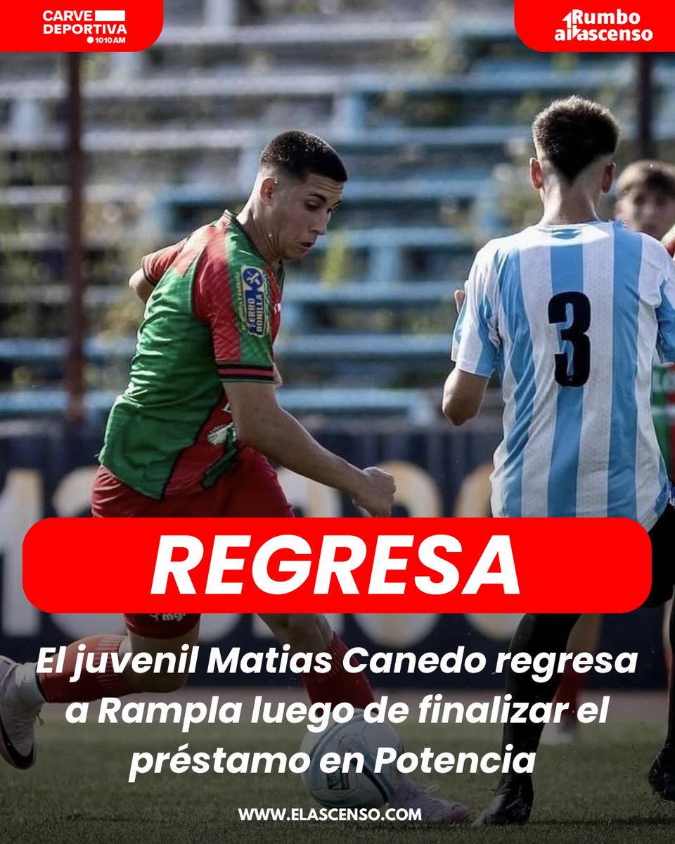 RAMPLA 🔴🟢
El juvenil Matias Canedo [19] comenzó esta mañana a entrenar en Rampla Juniors.
El lateral derecho había sido cedido a préstamo a Potencia en el 2025.