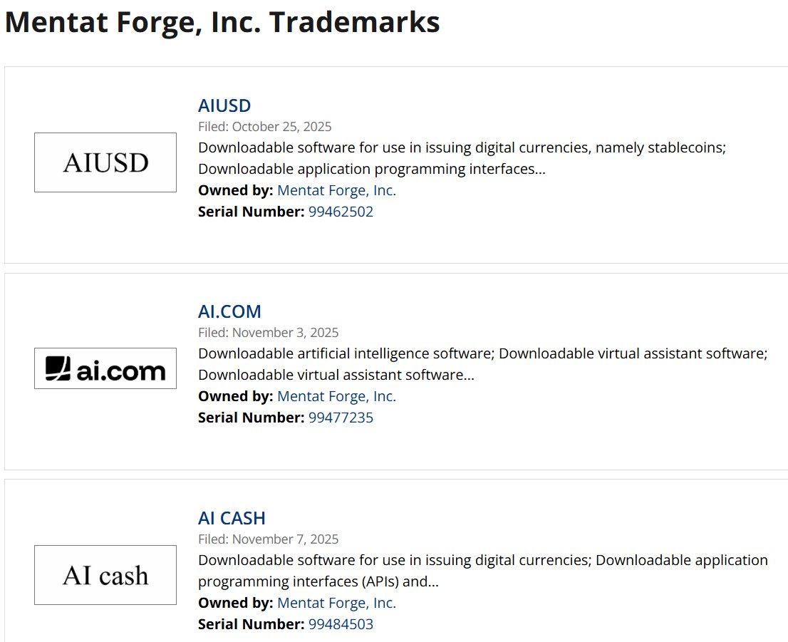 🚨 POP QUIZ HOTSHOT🚨

The company that owns <a href="/aidotcom/">ai.com</a>  (US instance) also trademarked AIUSD and AI cash

On what network will AIUSD and AICASH be built?

<a href="/cryptocom/">Crypto.com</a> <a href="/kris/">Kris | ai.com</a> @fwiz <a href="/cronosapp/"></a>
$BTC $ETH $MCGA $CRO #CRO #crofam #crypto