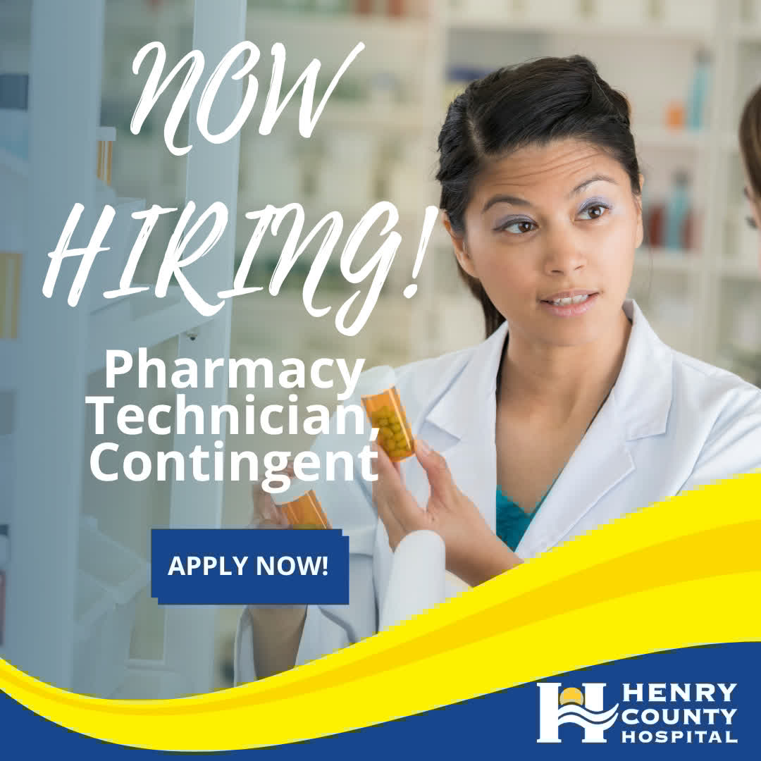 💊 Now Hiring: Contingent Pharmacy Technician
Looking for flexible hours while making a real impact? Join a supportive, patient-focused pharmacy team where your skills truly matter.

✔ Flexible scheduling
✔ Supportive environment
✔ Meaningful work ... henrycountyhospital.org/about-us/caree…