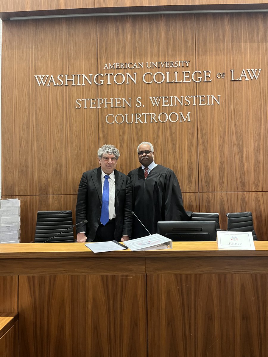 I was a Judge in the Final round with the Honorable Erik Christian for a National Trial Competition at AUWCL. The law students were excellent.