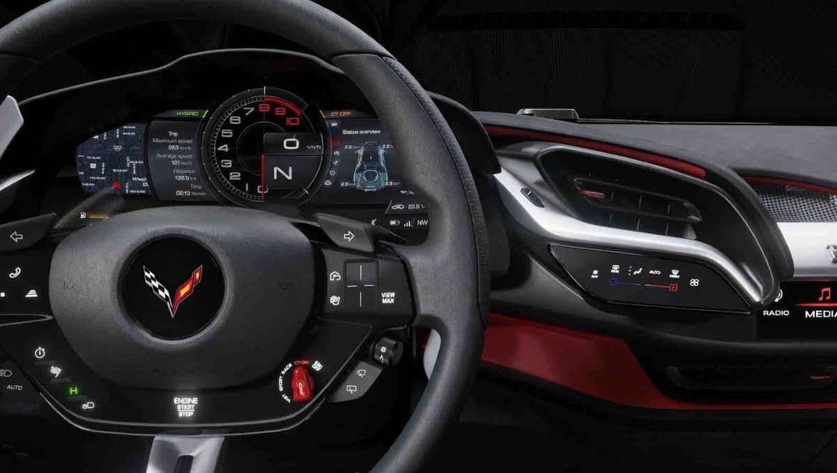Could be the interior of a Corvette.