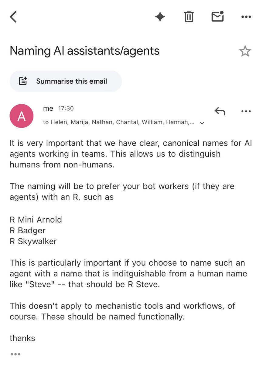 New office policy. With customary typos

cc <a href="/simonw/">Simon Willison</a> <a href="/emollick/">Ethan Mollick</a> <a href="/krishnanrohit/">rohit</a>