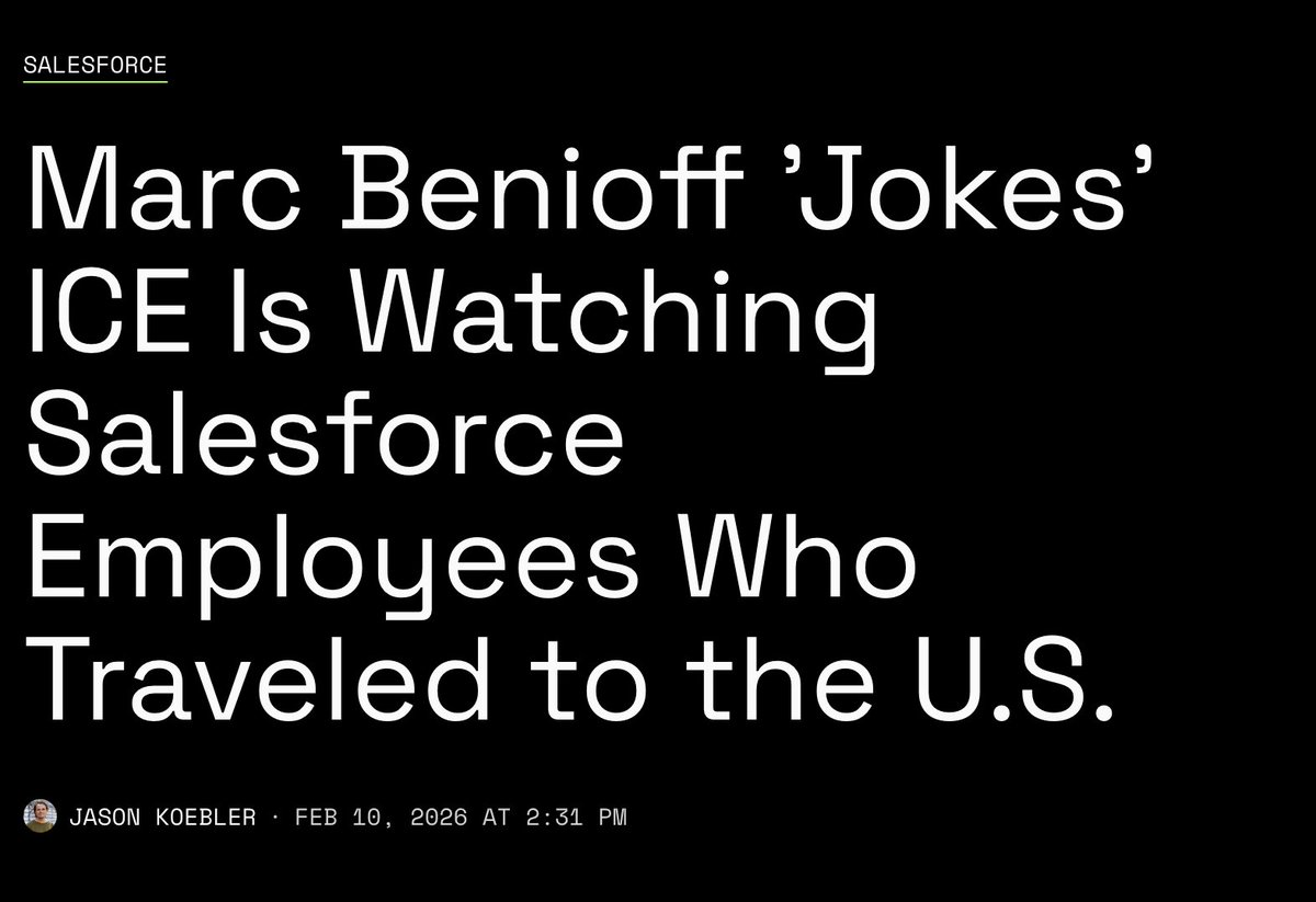 .<a href="/Benioff/">Marc Benioff</a> to <a href="/salesforce/">Salesforce</a> staff today: “If you’re visiting from outside the United States, please stand … ICE is keeping track of that.”

404media.co/marc-benioff-j…