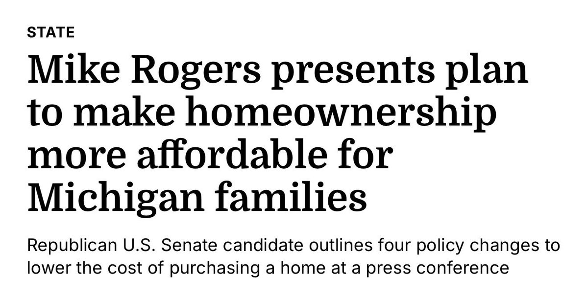 ICYMI: No one should be priced out of the American Dream. 

I’m fighting for Michigan’s working families — so that owning a home is actually attainable.