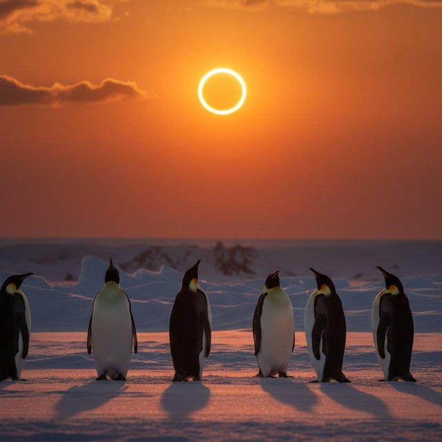 On February 17,a rare annular 
“ring of fire” will appear in the sky.
🐧