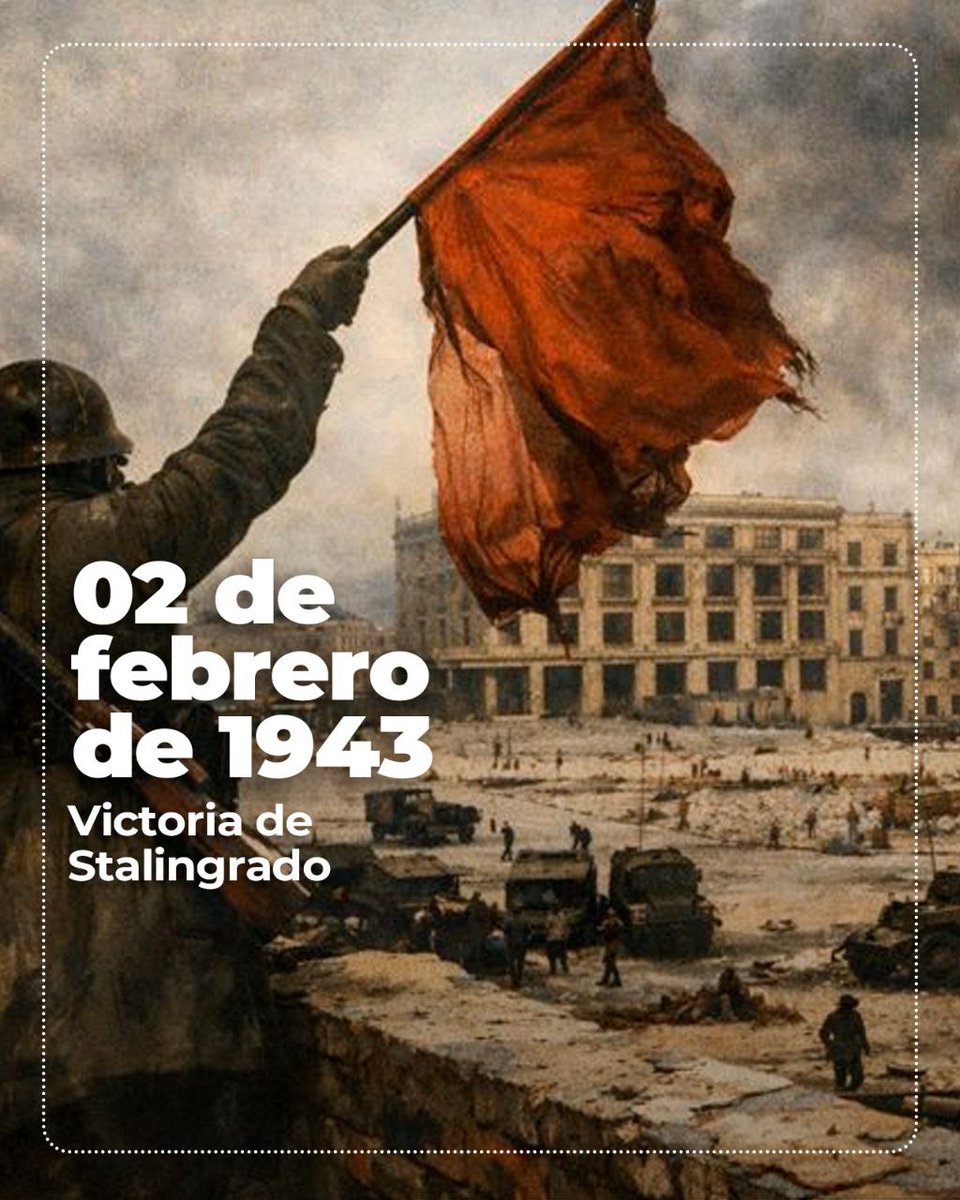 La victoria de Stalingrado, sellada el 2 de febrero de 1943, supuso un triunfo de la resistencia y la determinación soviéticas frente a la maquinaria bélica nazi. Esta victoria frenó la expansión nazi hacia el sur y marcó el inicio de una serie de triunfos soviéticos.#cuba.