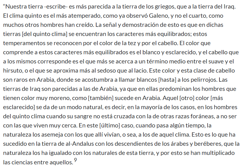_numantino's tweet photo. Averroes en su Kuliyyat comenta un pasaje de Aristóteles sobre el clima donde habla de lo que percibía como una superioridad étnica de los andalusíes sobre los árabes usando la teoría de los climas de Galeno, superioridad que según el se manifestaba en la "tez blanca" andalusí. https://t.co/FWl48QXx95