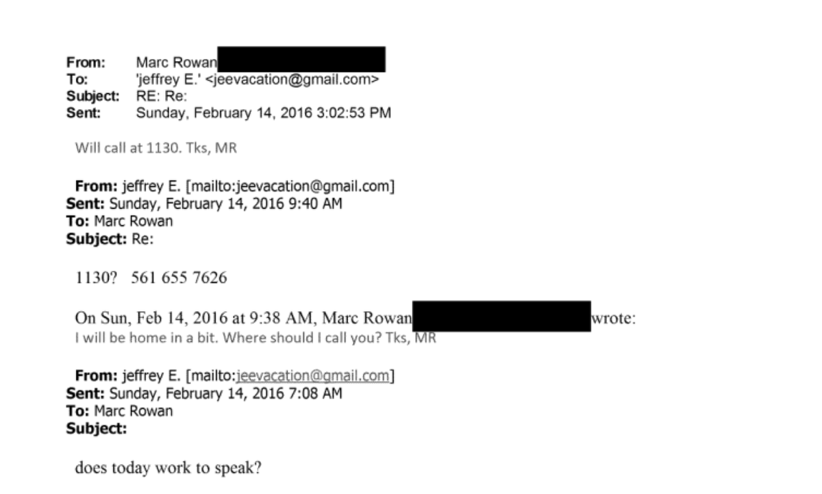 OfTheBraveUSA's tweet image. Marc Rowan, one of Trump's appointees to the Board of Peace, was in contact with Jeffrey Epstein as late as 2016.