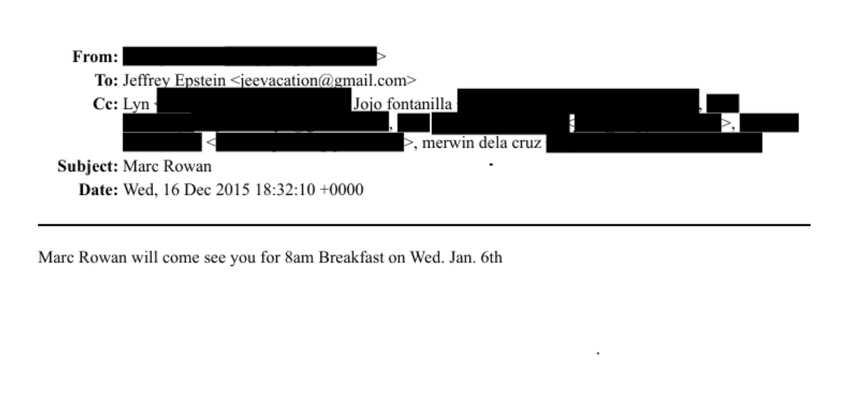 OfTheBraveUSA's tweet image. Marc Rowan, one of Trump's appointees to the Board of Peace, was in contact with Jeffrey Epstein as late as 2016.
