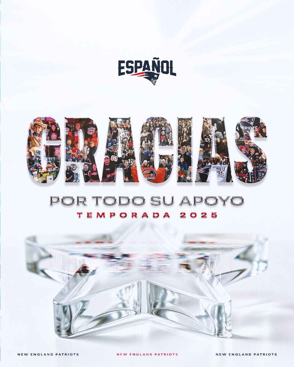 patriotsespanol's tweet photo. Esto siempre es por y para ustedes. 🙏

Gracias por siempre estar. ¡Y gracias por una temporada inolvidable! 🥹

#PatriotsEspañol https://t.co/vNvEbjzcQ2