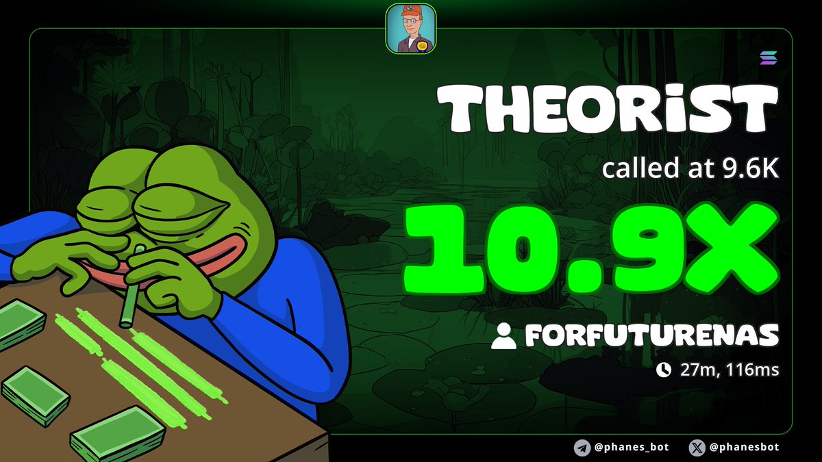 4futurenas's tweet image. Now up 11x on $THEORIST

Ca: GL8PT5BvAfY598JW14q9pXGFRhyT2HawagMQZJmXpump

Join tg here 👇 for more cooks
t.me/NasTrenches