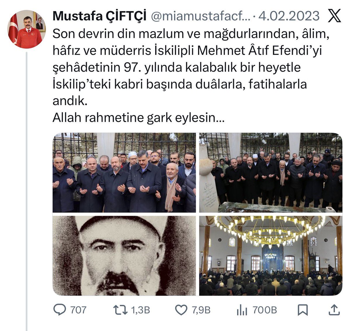 Yeni atanan içişleri Bakanı,  İngilizlerin kurduğu Teali İslam cemiyeti örgütünün başkanı İskilipli atıf efendiyi  anmıştı.