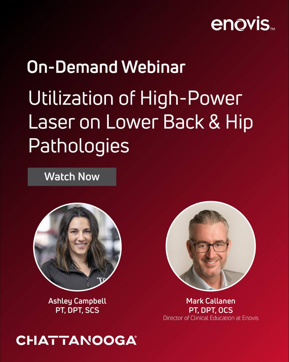IJSPT's tweet image. Are you treating stubborn back or hip pain? 💥 Don’t miss this on-demand webinar with Ashley Campbell, PT, DPT, SCS, on using high-power laser therapy for lower back &amp;amp; hip dysfunction.

🎥 Watch now: lightforcemedical.com/utilization-of…

#Enovis #ChattanoogaUSA #HipPain #BackPain