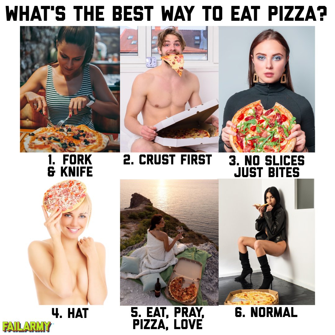 failarmy's tweet photo. There's no wrong way to eat a pizza! 🍕#NationalPizzaDay https://t.co/qSyUles4g3