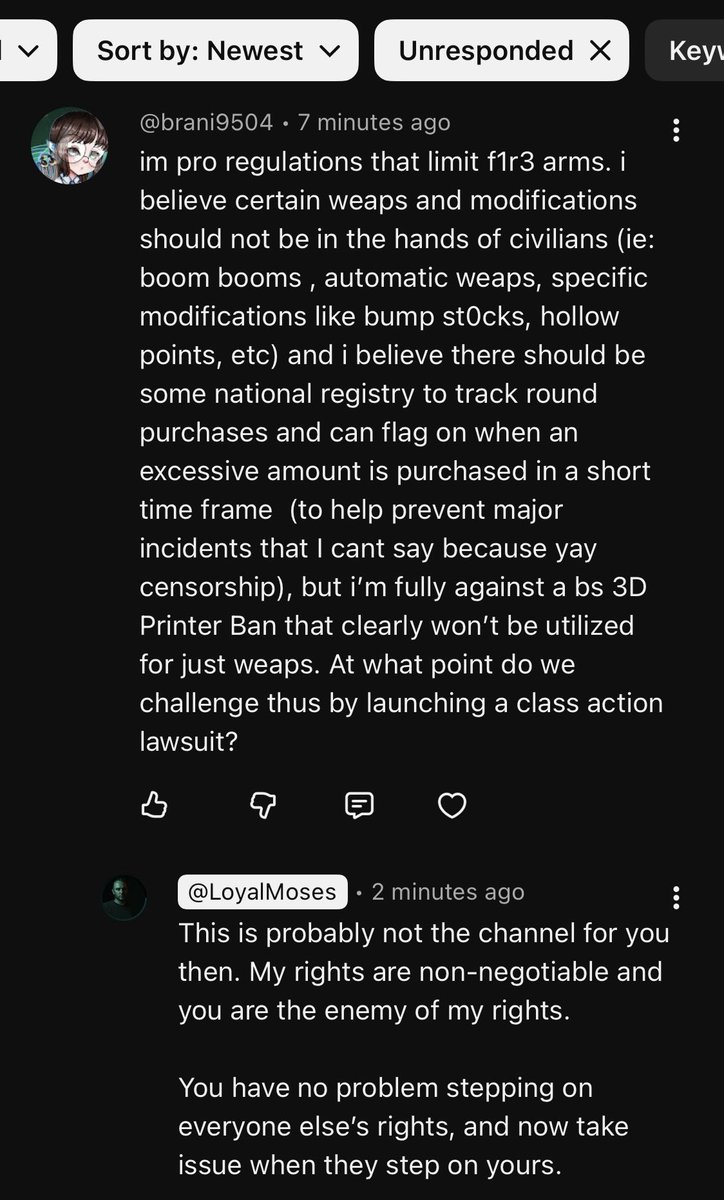 loyalmoses's tweet photo. It’s people like this that are the reason this legislation to ban 3D printing exists.

They’re okay trampling all over your rights, until theirs are affected, then they want to fight.

I’m different, I’m fighting for everyone’s rights… and I’d like to think I’m not alone here. https://t.co/LdObwcVyNZ