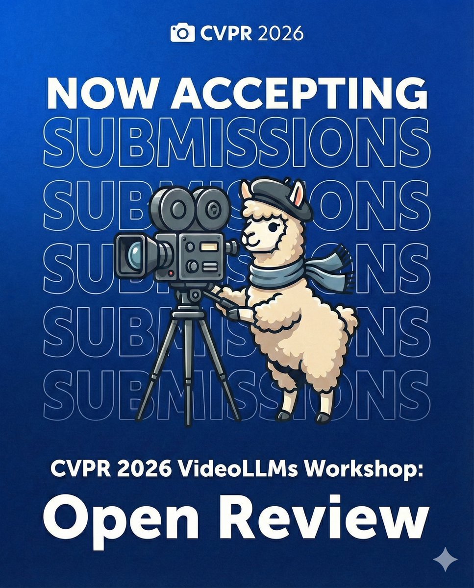 🚨 CFP: VidLLMs @ CVPR 2026 Workshop 🚨 Non-archival papers welcome: Video LLMs, unified multimodal, VLA, world models, data, eval/benchmarks, apps, safety. Deadline Apr 3, 2026. 

Submit: openreview.net/group?id=thecv… #CVPR2026 #VidLLMs