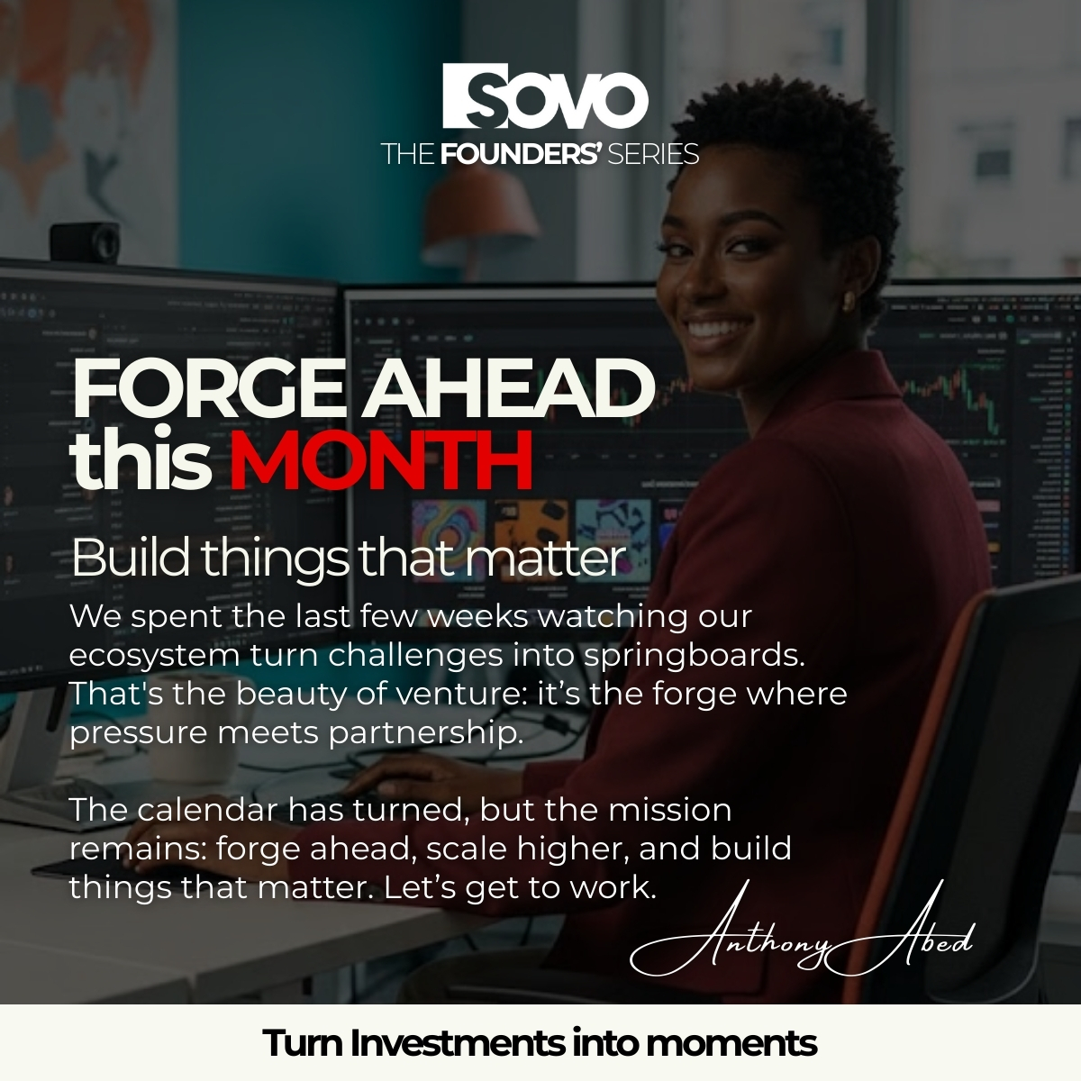 Everything that can be built shouldn't be built.

At SOVO, we back:

Conviction over momentum.  
Infrastructure over applause.  
Legacy over likes.

Winners kept building quietly, forging ahead.

Build what matters.

That’s the #SOVO standard.

#VC #Web3 #Builders #BuildInSilence