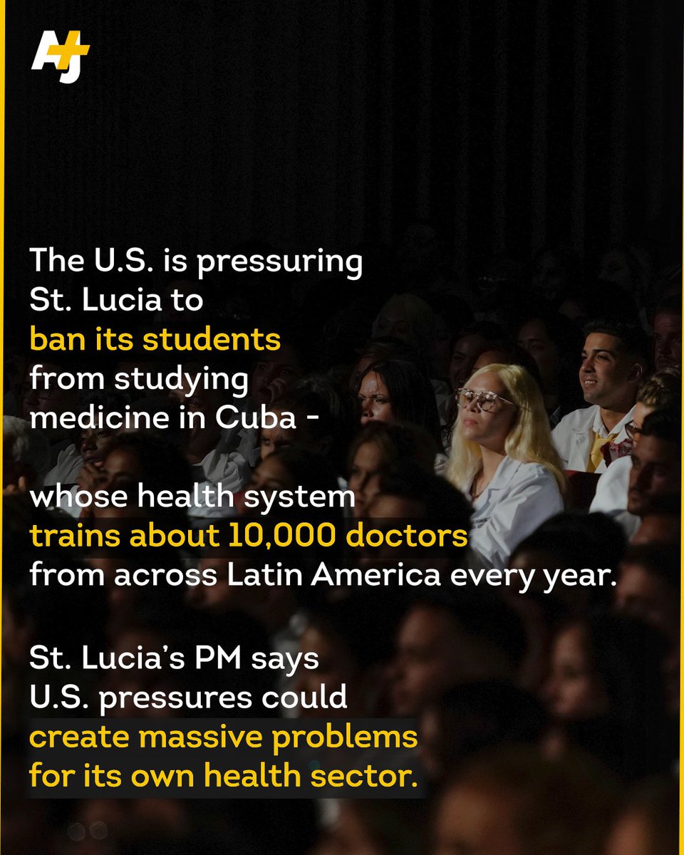 ajplus's tweet photo. The U.S. blockade on Cuba is also punishing Caribbean nations for their historic ties to Cuba. And that pressure could have an enormous impact on sectors like health across the Caribbean. https://t.co/vgzzQJJRfh