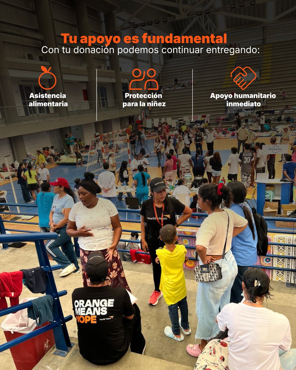 WorldVisionCO's tweet image. #CórdobaNosNecesita
Desliza y conoce más 👉🏼
Tu apoyo hoy es clave. Con tu donación seguimos llevando alimentos, protección y esperanza a niñas y niños de Córdoba. En la emergencia, tú eres la esperanza 🧡 Dona y sé un Socio con Causa worldvision.co/emergencia-cor…
