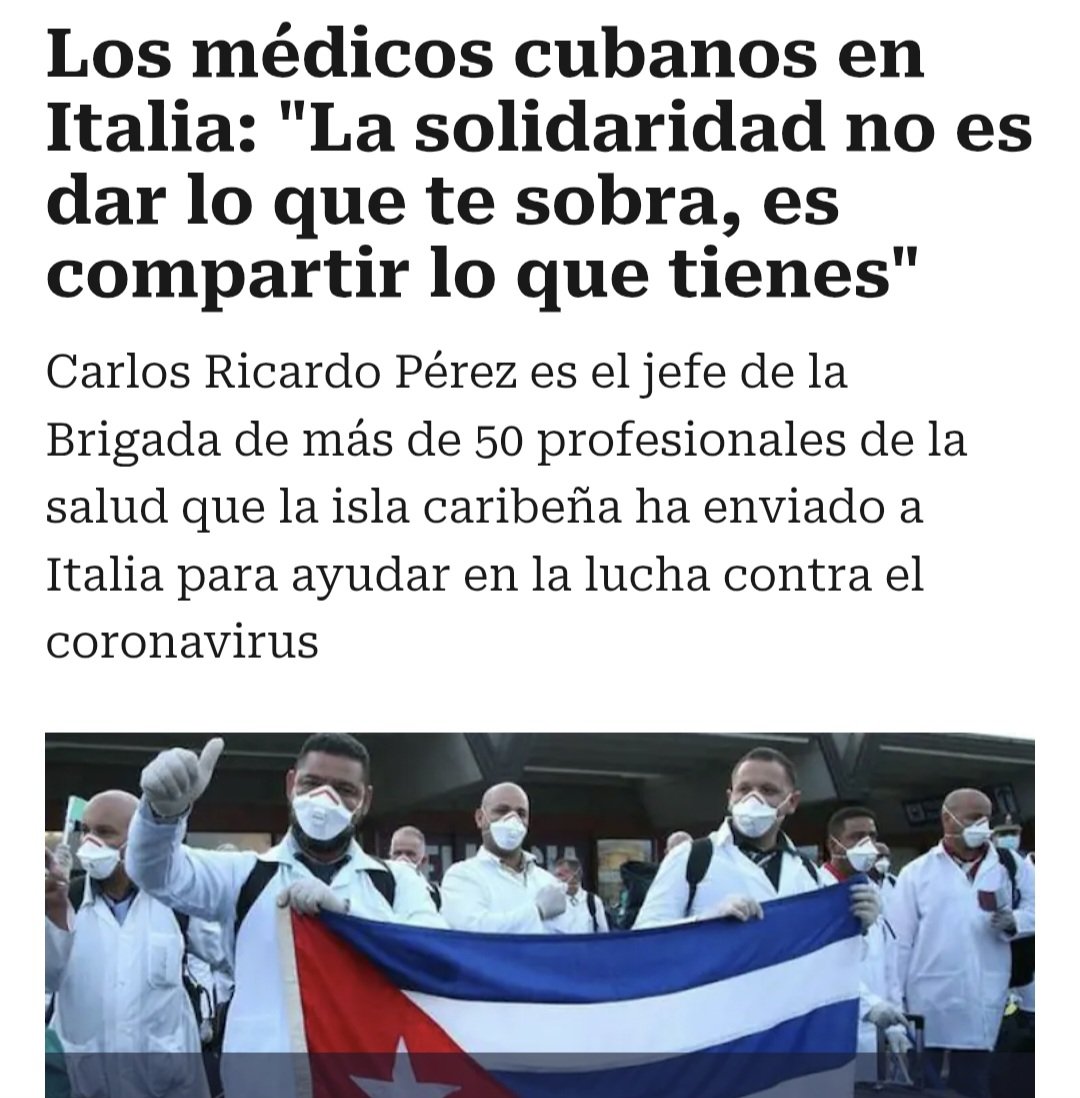 Se acuerdan quienes fueron los primeros en ayudar cuando la pandemia? Yo sí!  🇨🇺