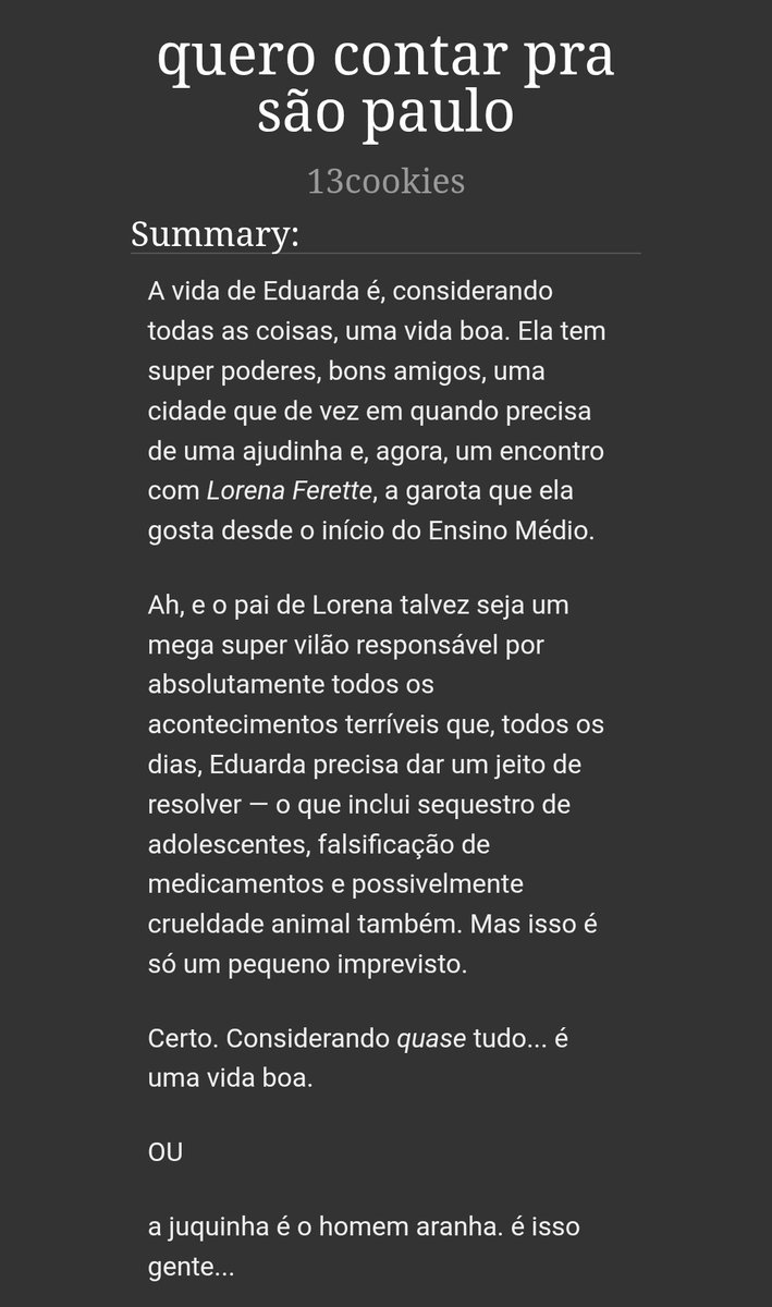 swiftsgrath's tweet photo. oi será q por acaso tem alguém interessado em uma fanfic loquinha de homem aranha....?

https://t.co/pDRYKsgzUo https://t.co/UREU0lkKHd