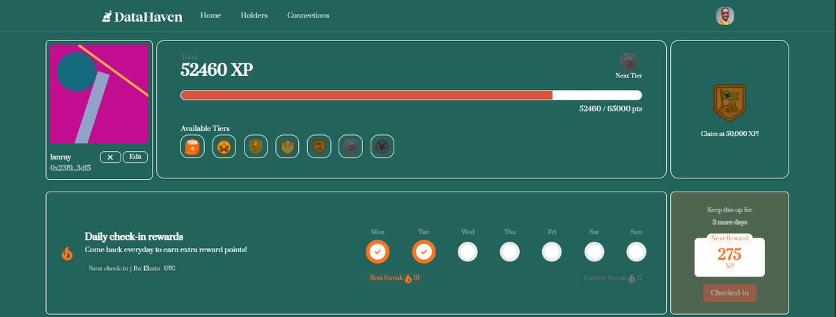 theeveloper's tweet image. 52.46K XP acquired.

PARTICIPANT BADGE earned. feels incredible🎖️

this milestone means I actually understand what @DataHaven_xyz is building—not just the marketing, but the why behind cryptographic proofs, verifiable deletion, and decentralized infrastructure.

join while u can.