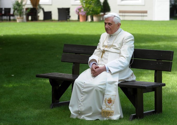 CatholicSat's tweet photo. "Pray for me, that I may not flee for fear of the wolves." - Benedict XVI, in his homily during the Mass of Inauguration of his Petrine Ministry, April 24th 2005 https://t.co/hZx31fYf0h