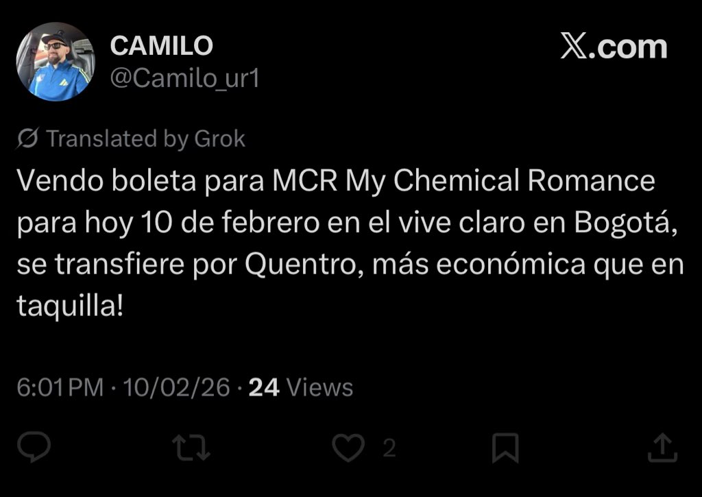 Si buscan boletas para My Chemical Romance NO le den plata a este. MCR en Bogotá.

#MyChemicalRomance #MCR