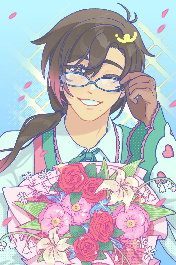 tarulililove's tweet image. Hmm I wonder who gave him this bouquet… 👀 (vday teaser)

🎨 by @ rapis_dean (twt) 
#tartalian #yumetwt