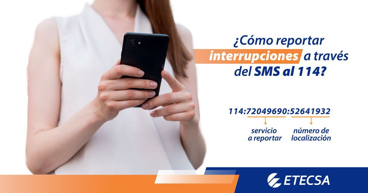 ¿Cómo reportar interrupciones a través del SMS al 114?
Aquí te mostramos los pasos 👇
#EtecsaTeAcompaña
