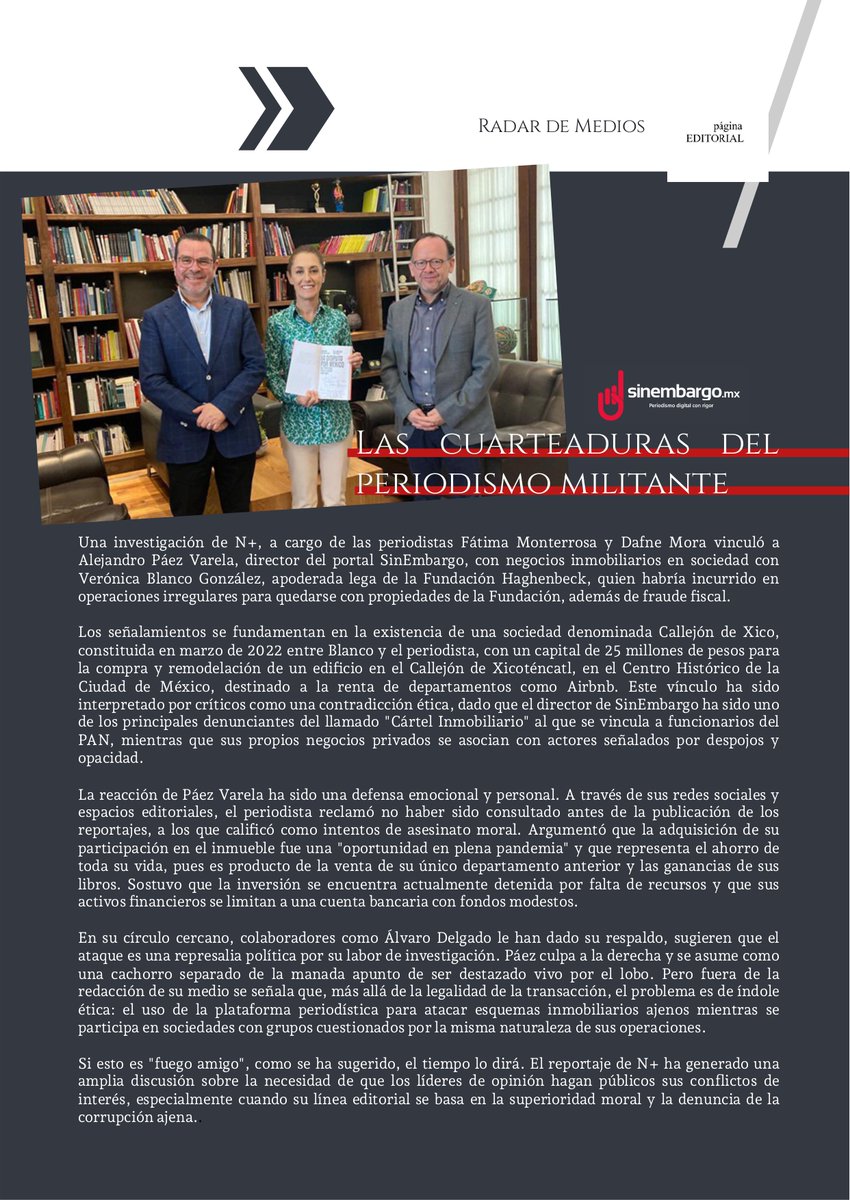 Ya salió la edición de febrero de nuestro boletín/newsletter; este último mes hay mucho de periodismo y ética pública para conversar. En el siguiente enlace pueden descargarlo completo en PDF: drive.google.com/file/d/1uHktsY…
