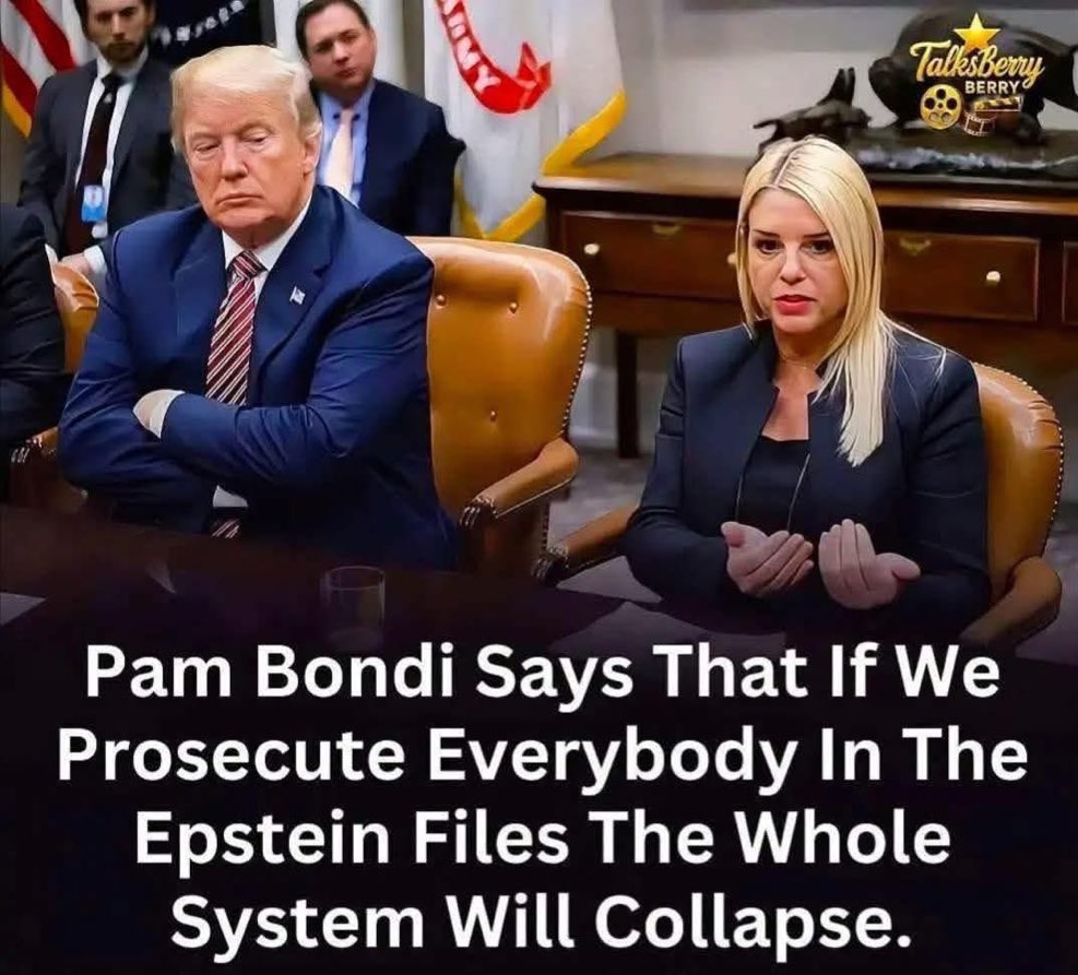 Let me help you out <a href="/PamBondi/">Pam Bondi</a> - if the entire system will collapse because it is built on the necessity to protect PEDOPHILES &amp; child traffickers, then the system needs to be BURNED to the ground &amp; the ash should be spread to the wind! WE WILL BUILD A BETTER SYSTEM!!!!! 
That