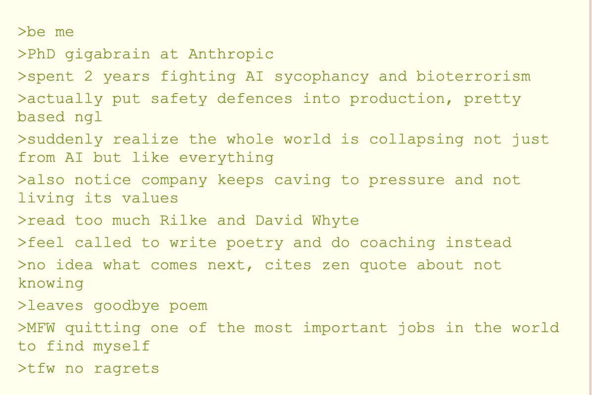 Asked Claude to do a green text TLDR of this letter and I'm ROFL
