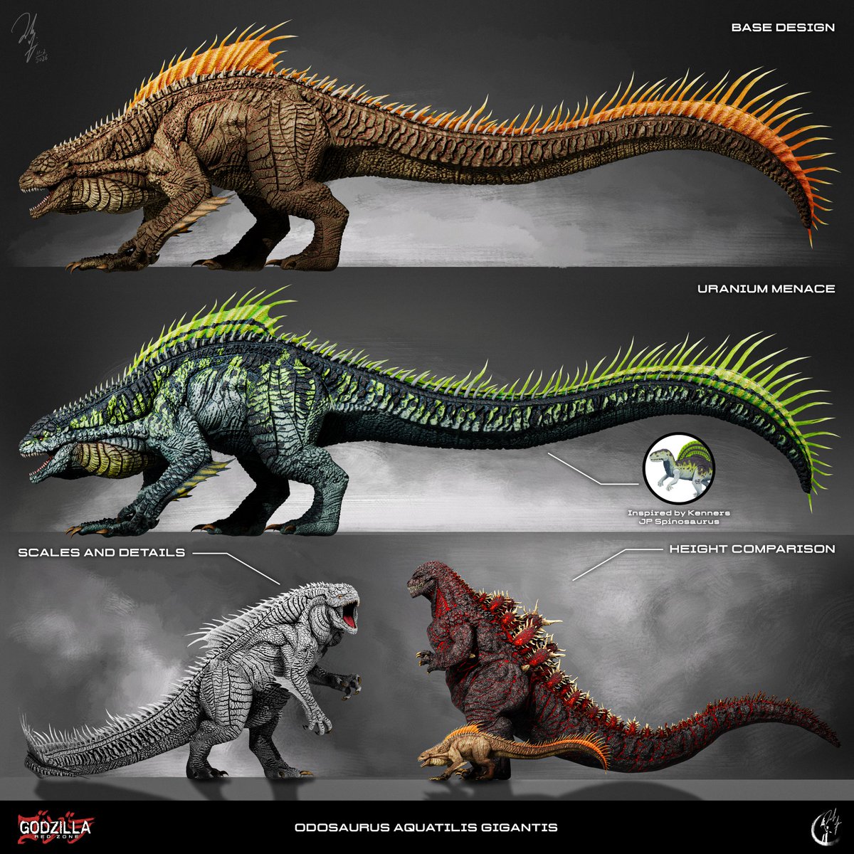 Zeeshan95697966's tweet photo. Here's the final version of the creature. The Ghost of Odo Island, ODOSAURUS AQUATILIS GIGANTIS. This is my own realistic yet more monstrous take on the creature. #Godzillafanart #Godzilla #godzillaredzone #blender #GodzillaMinusOne #ゴジラ #GodzillaXKongSupernova #conceptart https://t.co/qBd8LefV6U