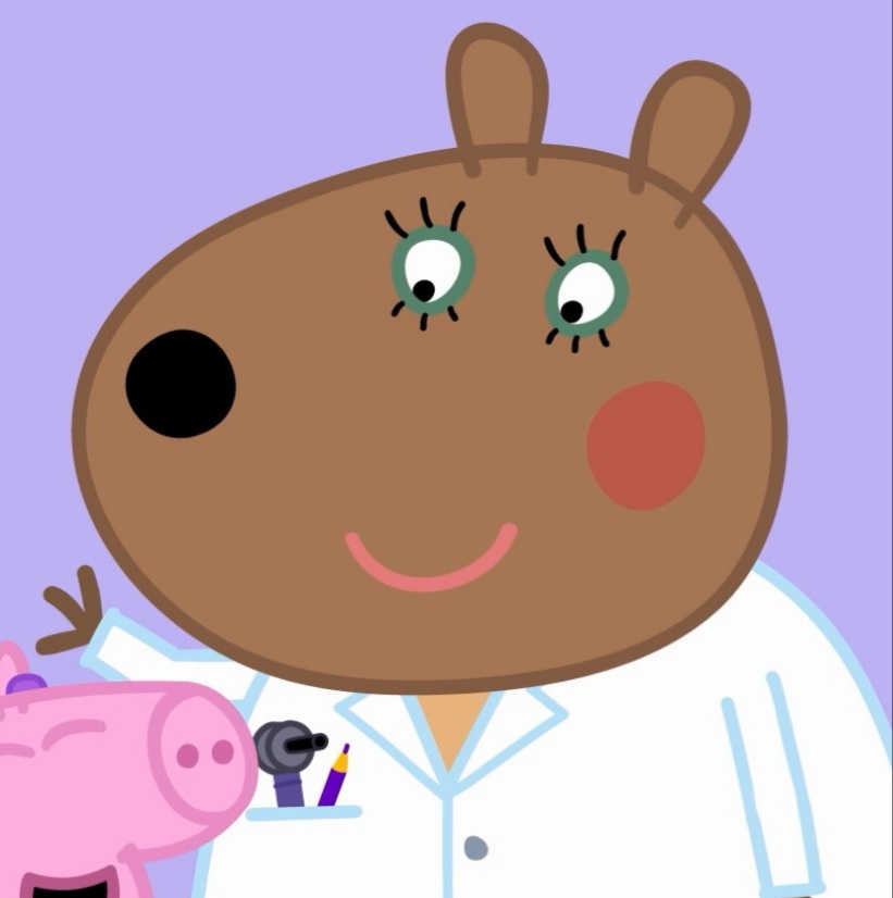 TheYeeM8's tweet image. I want to draw the audiologist bear doctor from the peppa pig trailers, she's very pretty :)