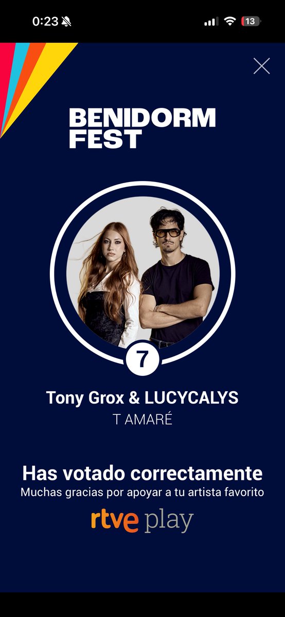 Voto T amaré  #BenidormFestSemi1