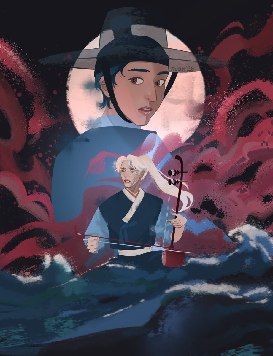 drew a little something for #chkchkbang with <a href="/MaddyMoonchild/">maddy 🩵</a> !!

#straykidsfanart #hyunsung #straykids