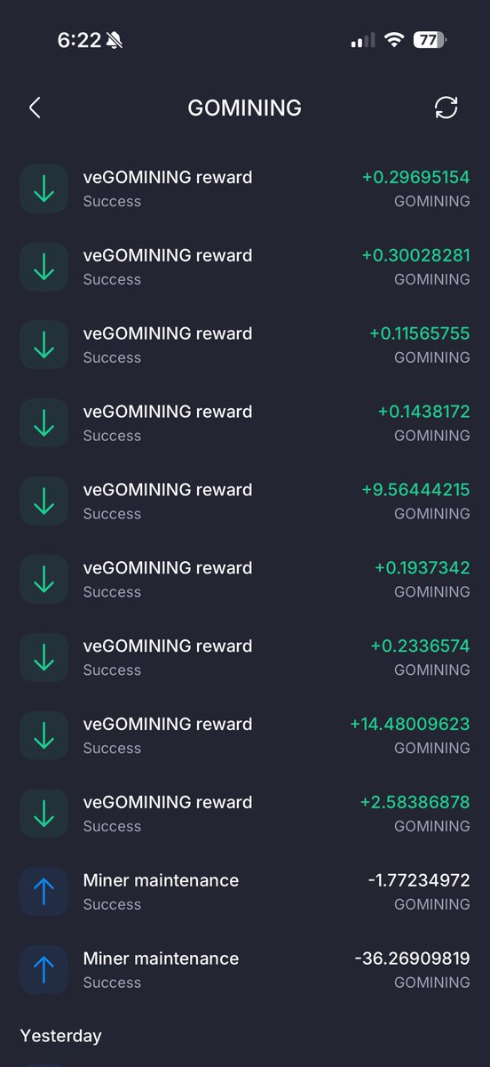 SamStrider247's tweet photo. This is the second day this week where my daily maintenance costs have exceeded my daily rewards. It was so high today that my veGOMINING reward was barely enough to offset it for one day. And only then, with my weekly lock reward and daily reward combined I was +$2. Just me? https://t.co/lTfFoMguHX