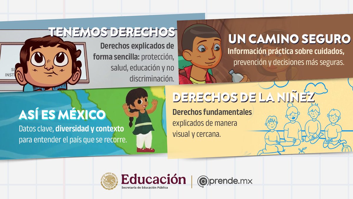 aprende_mx's tweet photo. «Infancias Sin Muros» está de #aniversario. 🎉🫂
Hoy celebramos historias que acompañan, #informan y abren nuevas maneras de aprender y mirar el mundo. 🗺️ 👓
🔍 Te invitamos a explorar y descubrir desde la #empatía en el sitio oficial de esta serie #transmedia:
📌 https://t.co/hefD8PIKuP
#InfanciasSinMuros #PorUnMundoSinFronteras
